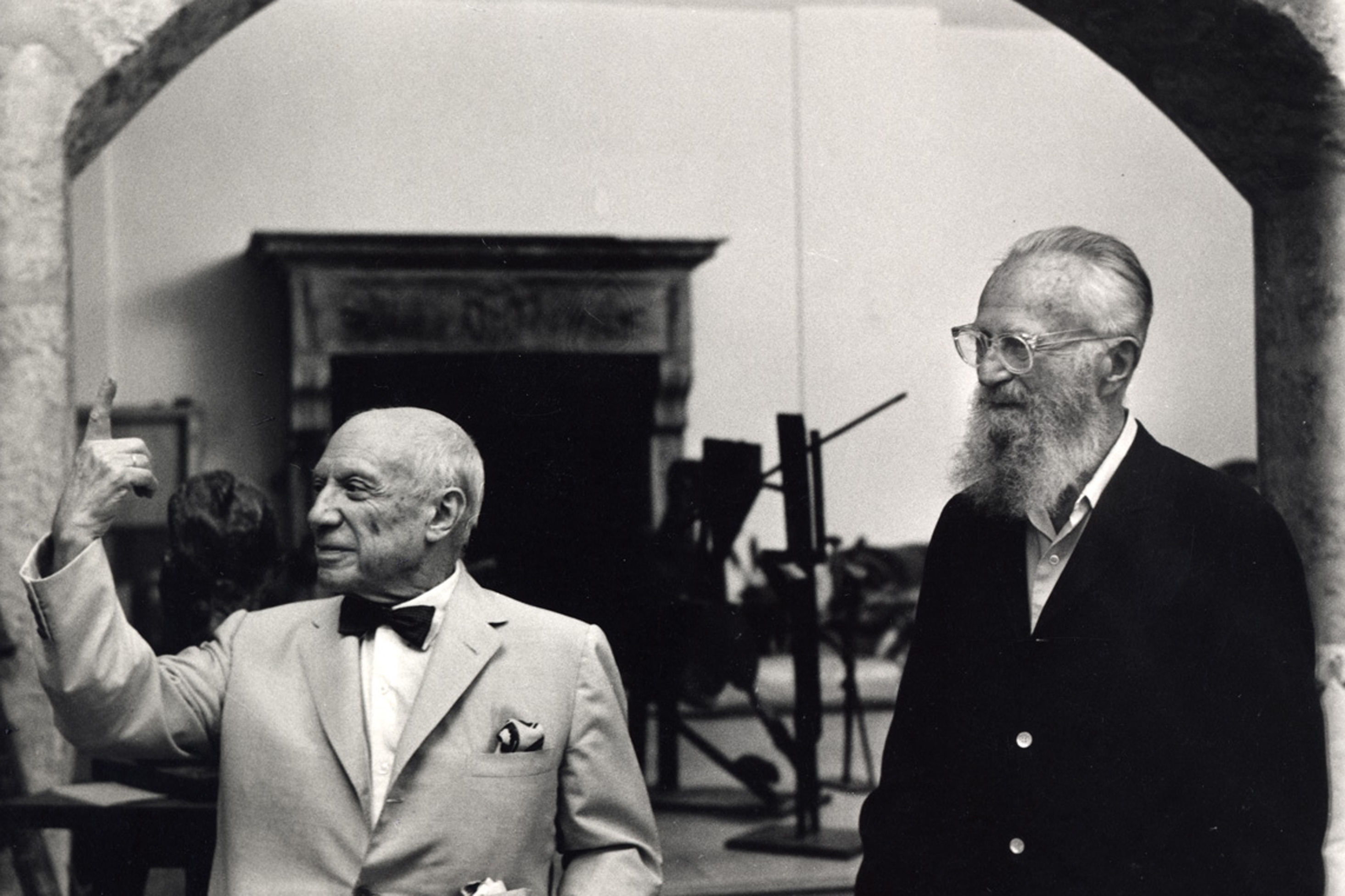 Roberto Otero (1931-2004) Pablo Picasso y el fotógrafo Edward Steichen en la sala de esculturas Mougins, Notre-Dame-de-Vie, 6 agosto 1966