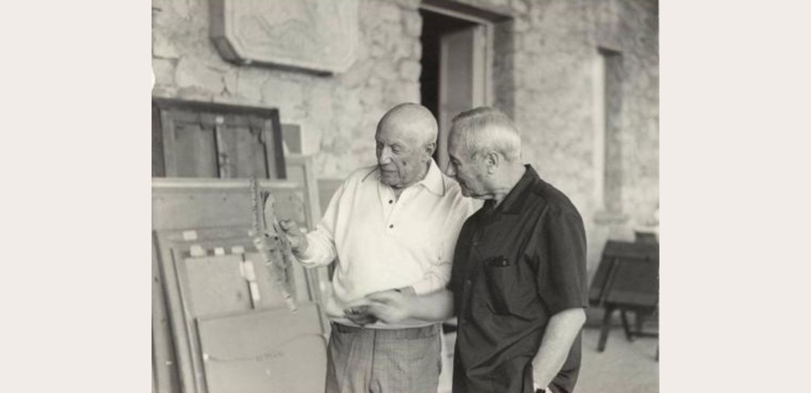 Jacqueline Roque, Picasso y Miró en Mougins, 1967