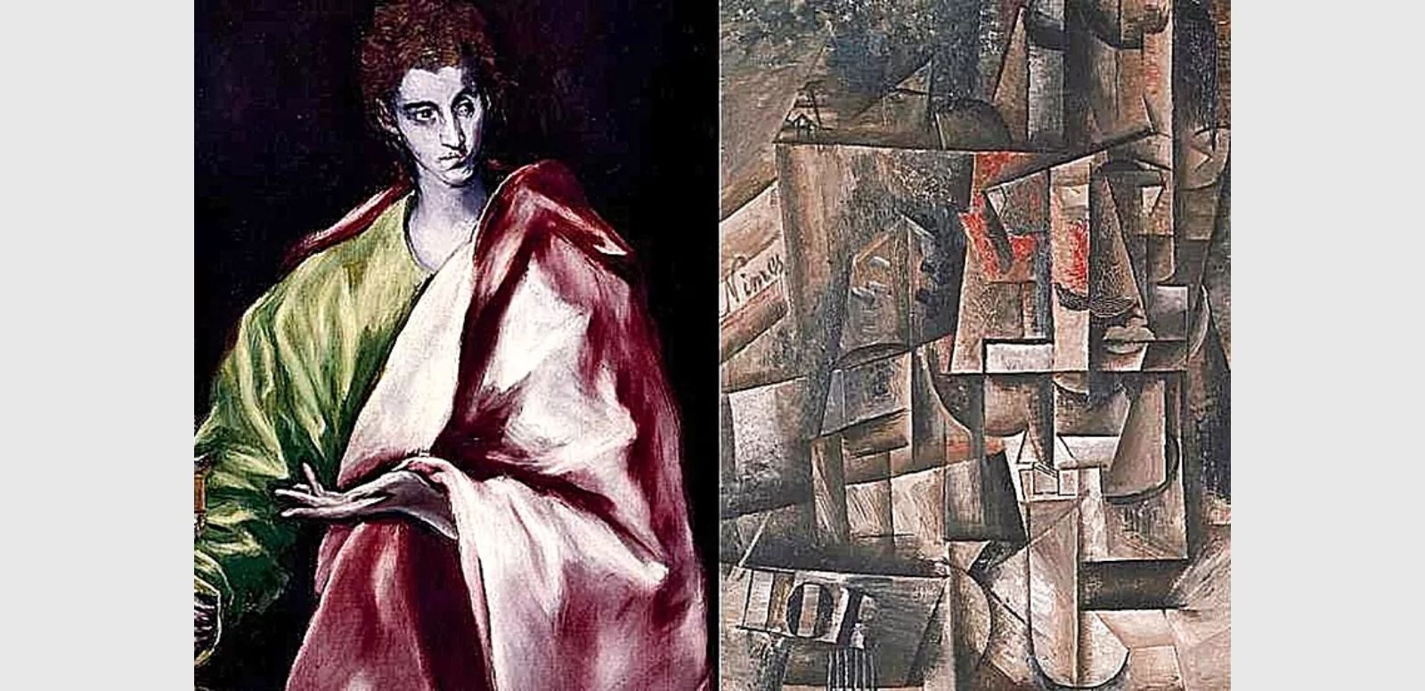 'San Juan Evangelista', de El Greco, en el Museo del Greco de Toledo; y 'El aficionado', de Picasso, una obra de Basilea, Kunstmuseum Basel (Suiza).