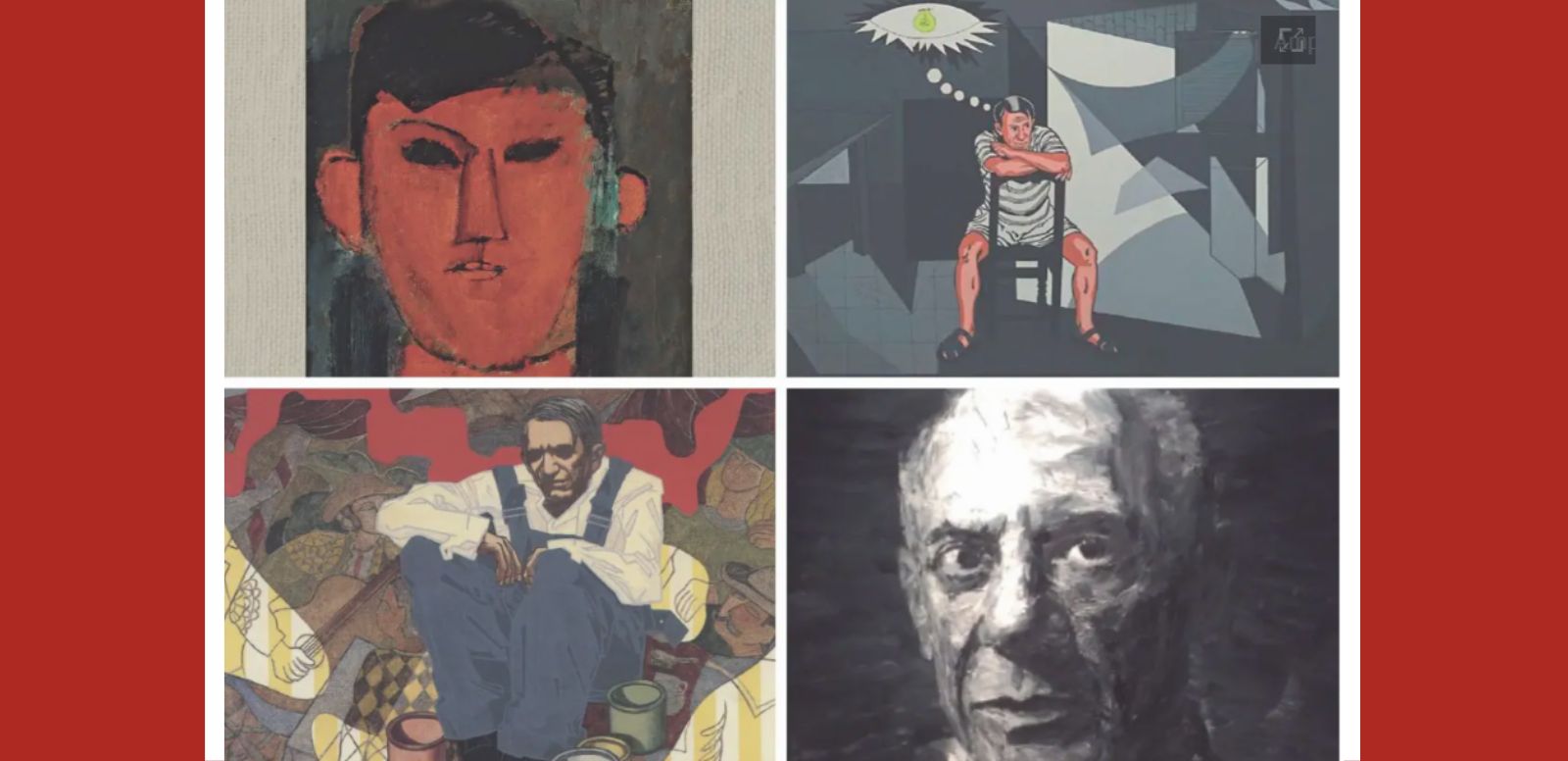 Retratos de Picasso de Modigliani, Javier Gay Llorente, Eugenio Chicano y Yan Pei-Ming.