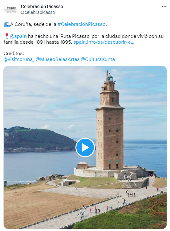 captura Twitter vídeo de Picasso en A Coruña